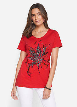 Studded Flower T-Shirt by bonprix