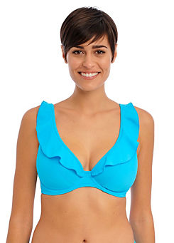 Turquoise Jewel Cove Underwired High Apex Bikini Top by Freya