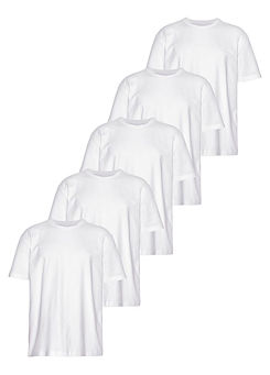 White Pack of 5 T-Shirts by Man’s World