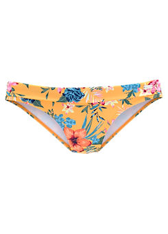 Yellow Print ’Maui’ Foldover Bikini Briefs by Bench