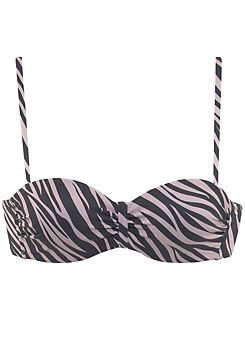 Zebra Print Zebra Print Underwired Bandeau Bikini Top by LASCANA
