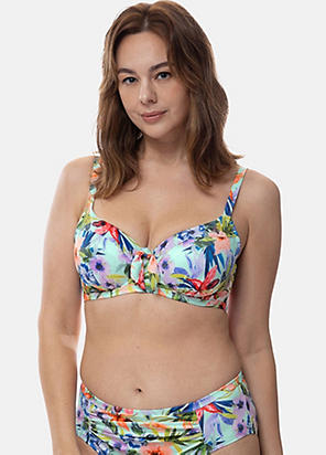 Printed & Bordeaux Coal Underwire Bikini Top active by LASCANA