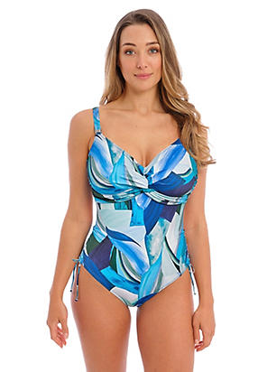 French Navy Fantasie Langkawi Underwired Twist Front Swimsuit with Adjustable  Leg