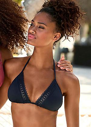 Black Wrap Front 'Spain' Push-Up Bikini Top by s.Oliver