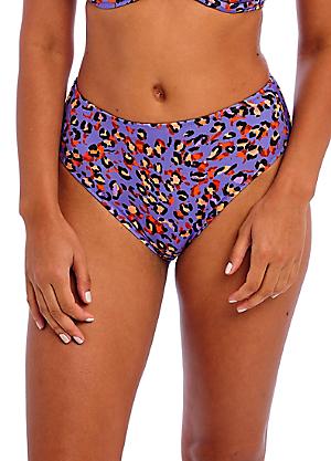 Black Print Begoro Hipster Classic Bikini Briefs by DORINA