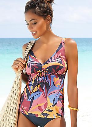 Navy Print ’Tahiti’ Bandeau Bikini Top by sunseeker