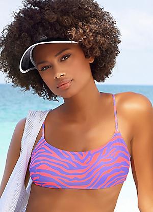 Navy Print Modern Push-Up Bikini Top by Sunseeker