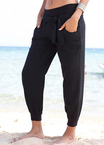 black beach trousers