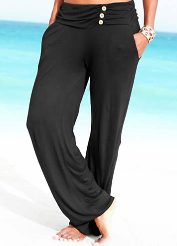 black beach trousers