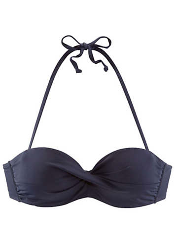 Navy Underwired Bandeau Bikini Top by s.Oliver | Swimwear365
