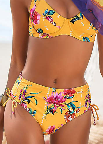 High waisted sale yellow swim bottoms