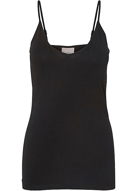 black spaghetti strap top