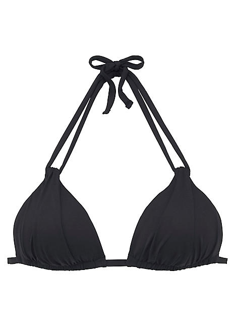Black Adjustable Double Strap Triangle Bikini Top by s.Oliver | Swimwear365