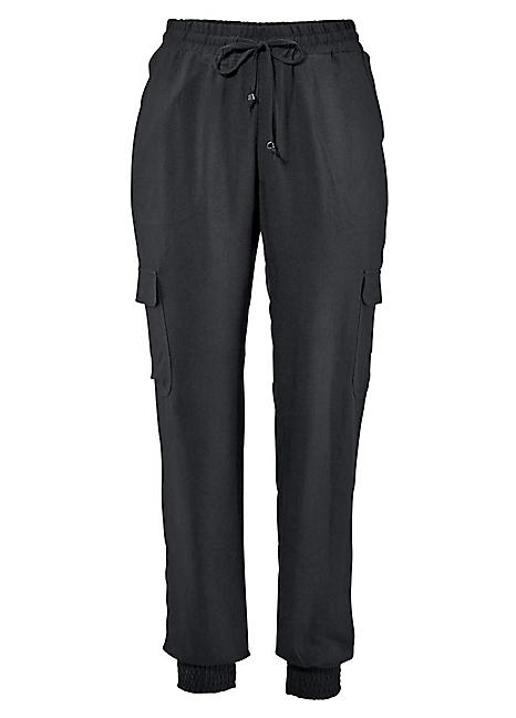 black beach trousers