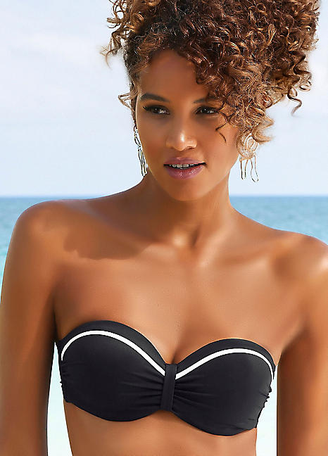 Black Underwired Bandeau Bikini Top by s.Oliver