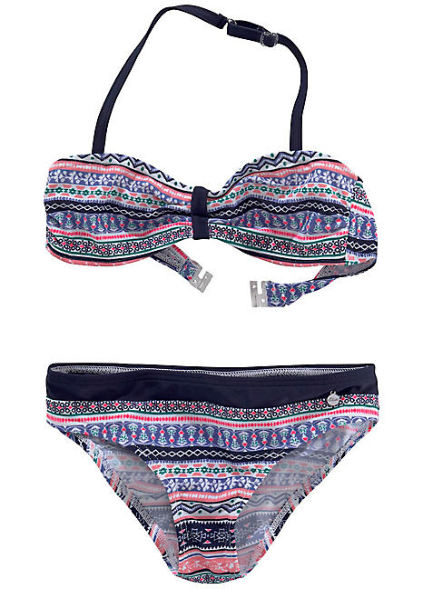 Blue Stripe Girls Bandeau Bikini by s.Oliver Red Label | Swimwear365
