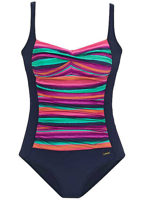 Navy ’Rainbow’ Swimsuit by LASCANA | Swimwear365