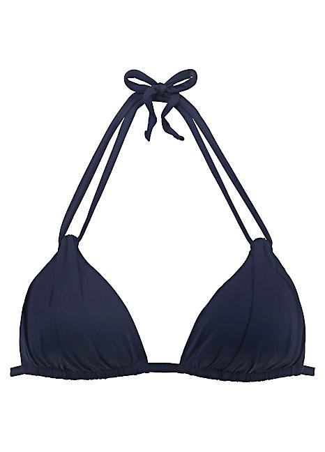 Navy Adjustable Double Strap Triangle Bikini Top by s.Oliver | Swimwear365