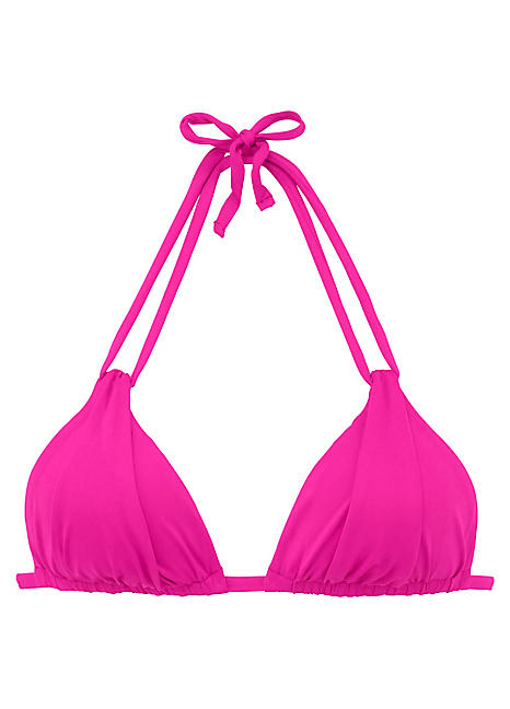Pink Adjustable Double Strap Triangle Bikini Top by s.Oliver | Swimwear365