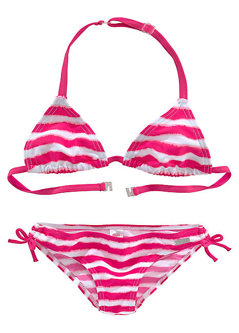 Pink stripe sales bikini