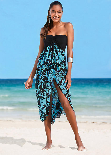 Turquoise Print Beach Dress by bpc selection  Swimwear365