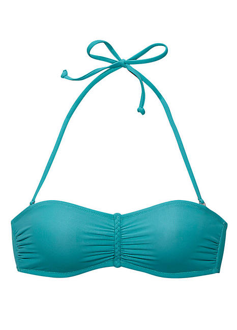 Turquoise Underwired Bandeau Bikini Top by Buffalo | Swimwear365