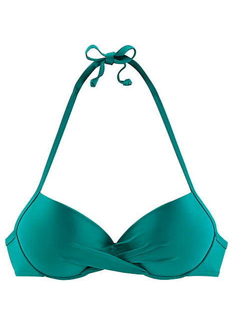 Turquoise Wrap Front Push-Up Bikini Top by s.Oliver | Swimwear365