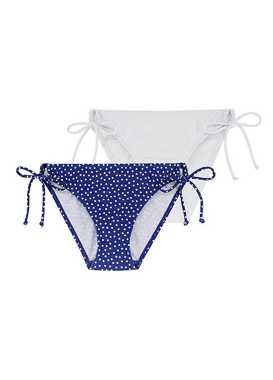 Blue/White Frejus Pack of 2 Bikini Briefs by DORINA