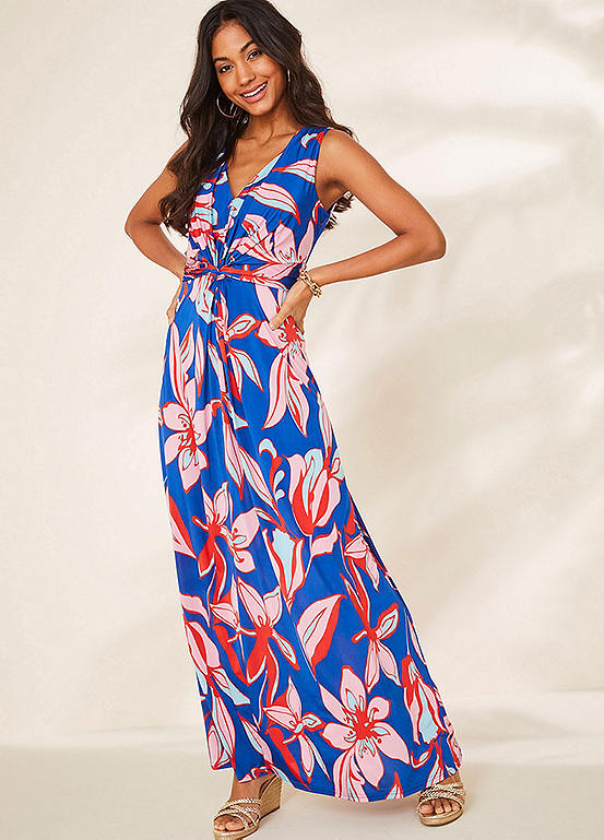 Bright Floral Twist Front Maxi Dress by Kaleidoscope