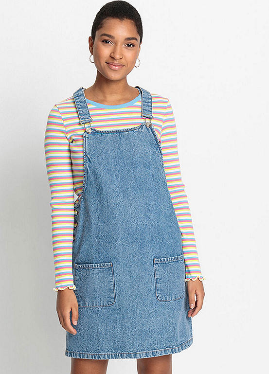 Denim Dungaree Dress by bonprix | Swimwear365