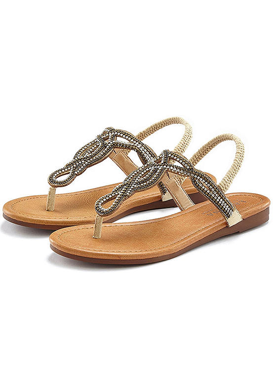 Gemstone Embellished Sandals by LASCANA