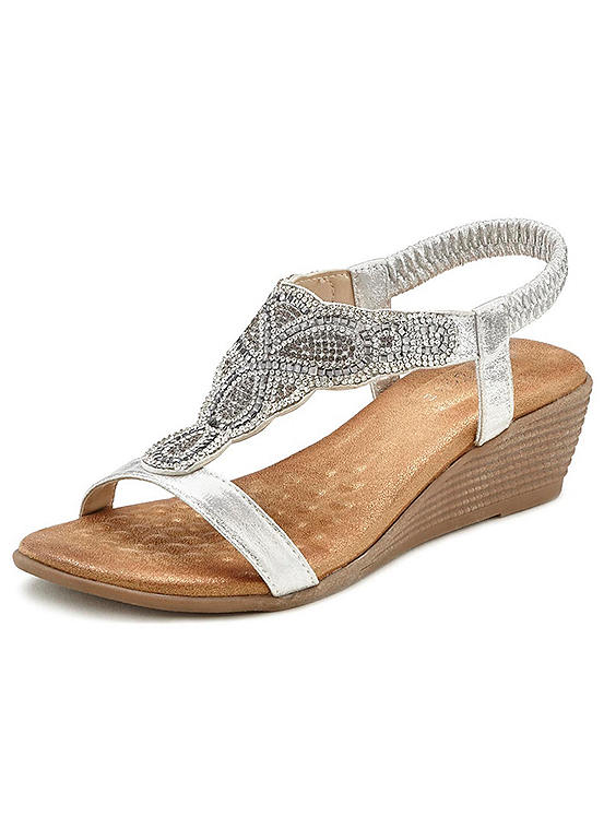 Glittering Wedge Sandals by LASCANA