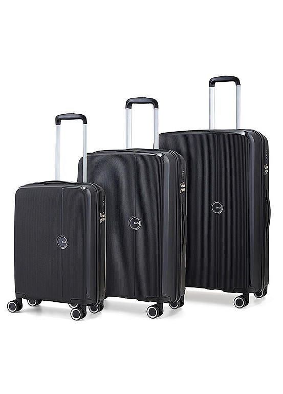 Luggage Hudson Set of 3 8 Wheel Hardshell Suitcases by Rock
