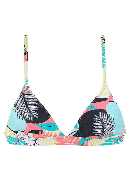 Multi Tropical Print Triangle Bikini Top by LASCANA