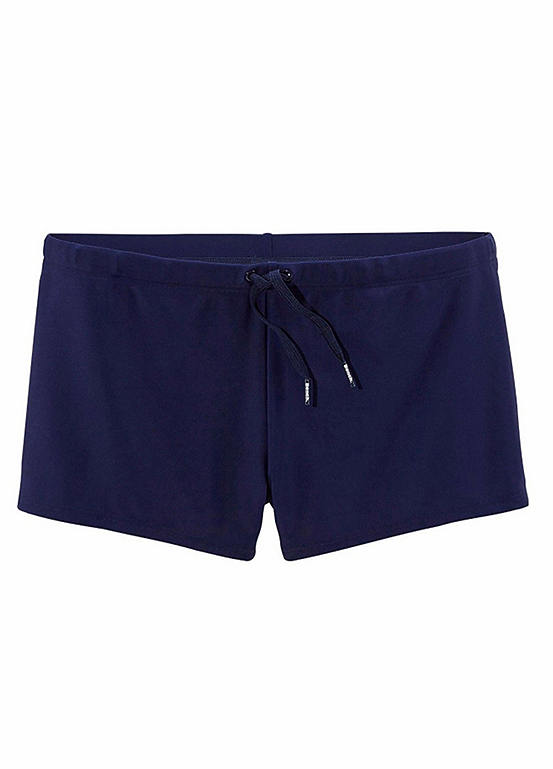 Navy Boxer Swimming Trunks by Bench | Swimwear365