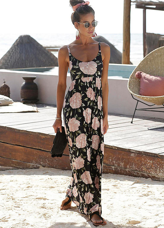 Print Tie-Back Maxi Dress by s.Oliver