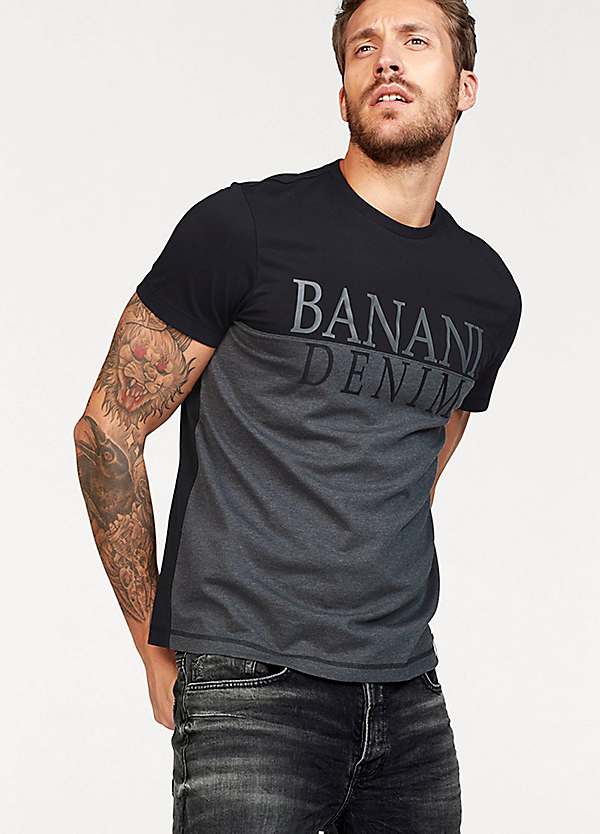 vertel het me Raad Lil Black & Grey Crew Neck T-Shirt by Bruno Banani | Swimwear365