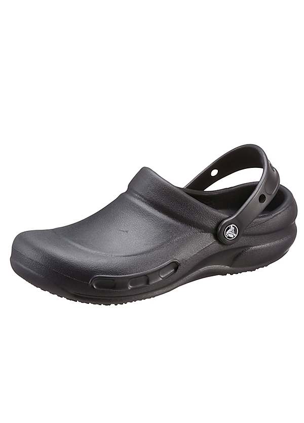 black closed crocs