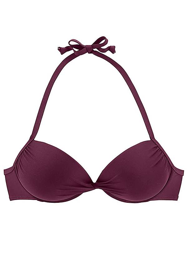 burgundy push up bikini