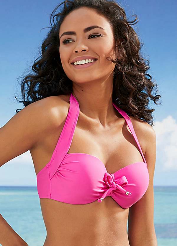 pink halter neck bikini