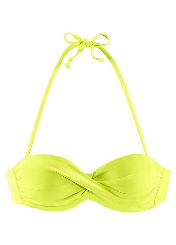 Yellow Print 'Modern' Underwired Bandeau Bikini Top by Sunseeker