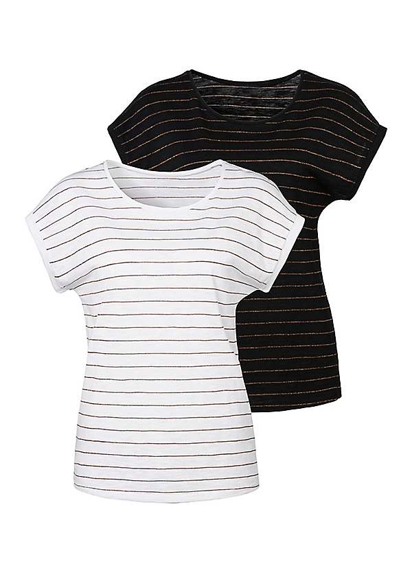 Pack of 2 Striped T-Shirts by Vivance