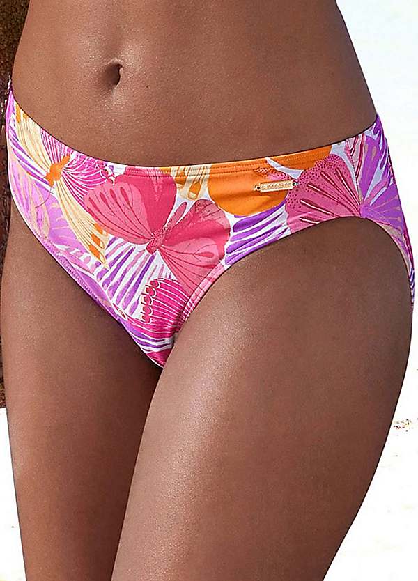 Pink Print Butterfly Print Bikini Bottoms by Sunseeker