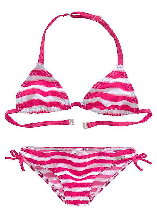 Bikini Buffalo Pink Striped | by Swimwear365 Girls Triangle