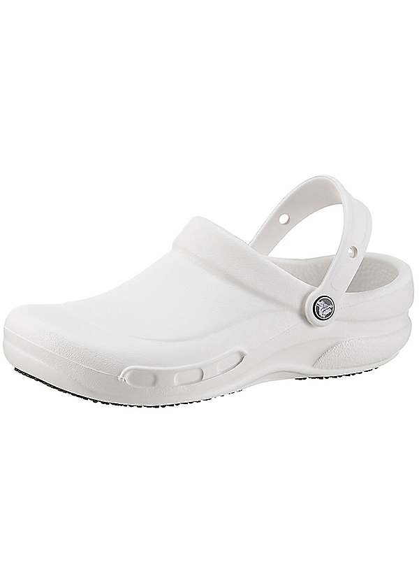 white closed crocs